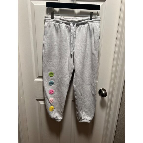Frasier Sterling | Gray Jogger‎ Sweatpants Smiley Faces Sz M - Picture 1 of 9